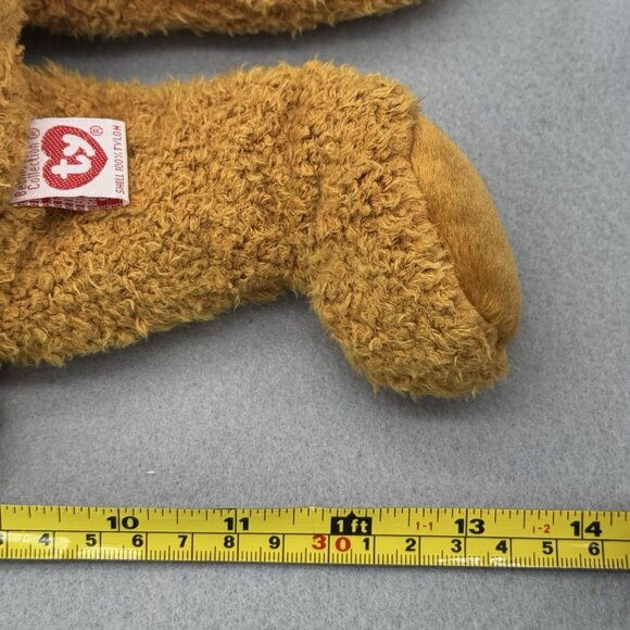 Vintage TY Beanie Buddies Fuzz Bear Brown Blue Bow Tie 1999 Plush Stuffed Toy 13 - Picture 13 of 13